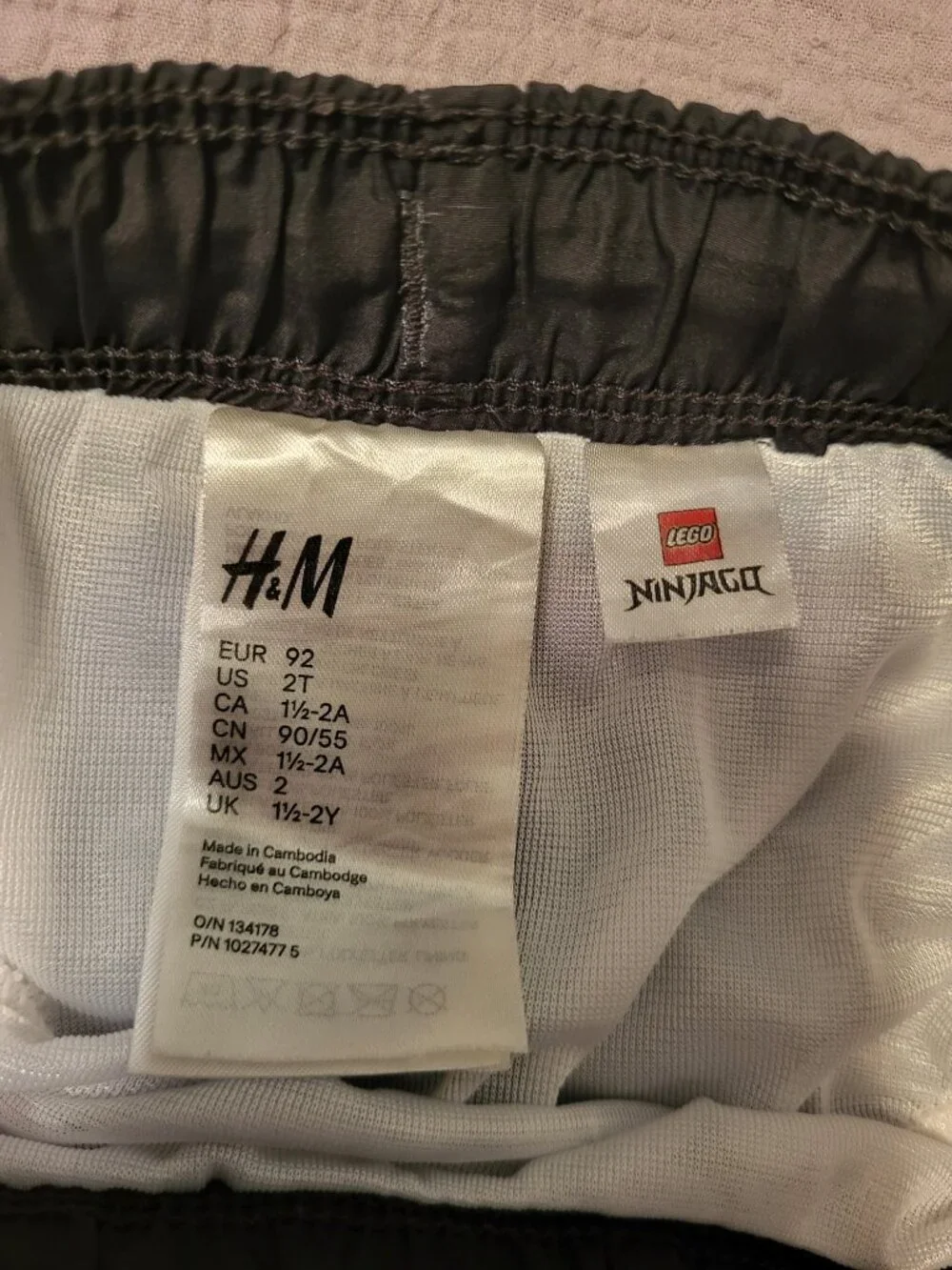 H&M Lego Ninjago swim shorts, size 2T